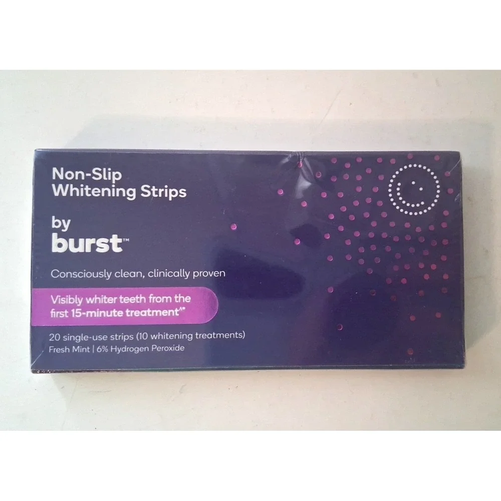 Non Slip Teeth Whitening Strips by Burst Fresh Mint 20 Strips 10 Treatments